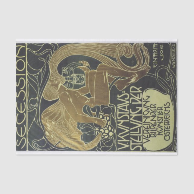 Poster of Five Art Exhibition by Koloman Moser Tissue Paper (Front)