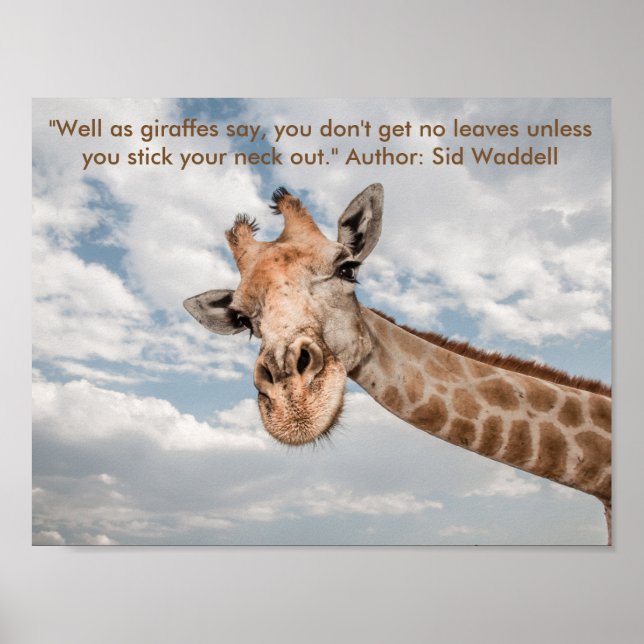 Poster of Giraffe sticking it's neck (Front)