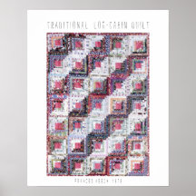 poster of vintage log-cabin quilt