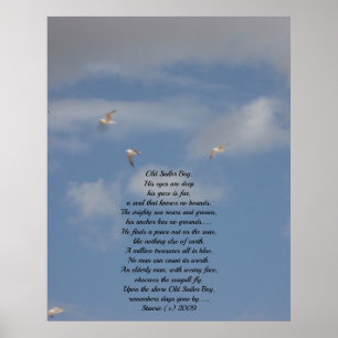 POSTER OLD SAILOR BOY POEM ON PHOTOGRAPH