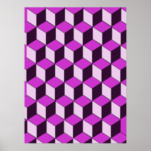 Poster - Optical illusion Blocks