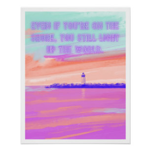 Poster pastel lighthouse quote aesthetic dreamy