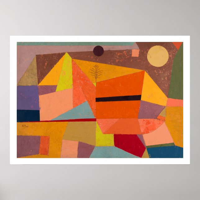 POSTER : PAUL KLEE : JOYFUL MOUNTAIN LANDSCAPE  (Front)
