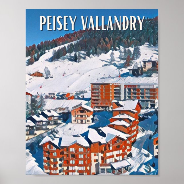 Poster Peisey-Vallandry Ski Resort (Front)