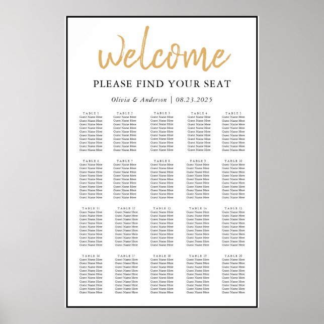 Póster Poster Graphic of single seats for the Wedd (Front)