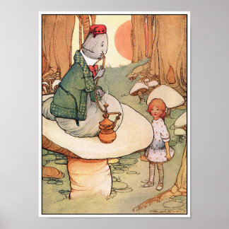 Poster Print: Alice Meets the Caterpillar