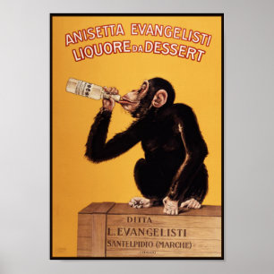 Poster/Print: Anissetta Liquor Monkey Poster