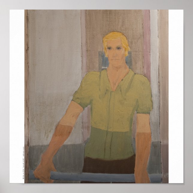 Poster/Print: "Blonde Man Green Shirt" Poster (Front)
