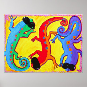 Poster Print-Carribean Lizards