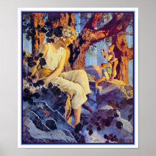 Poster/Print: Girl with Elves - Maxfield Parrish Poster