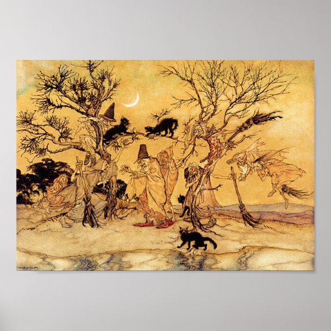 Poster/Print: The Witches Sabbath - Halloween Art Poster (Front)