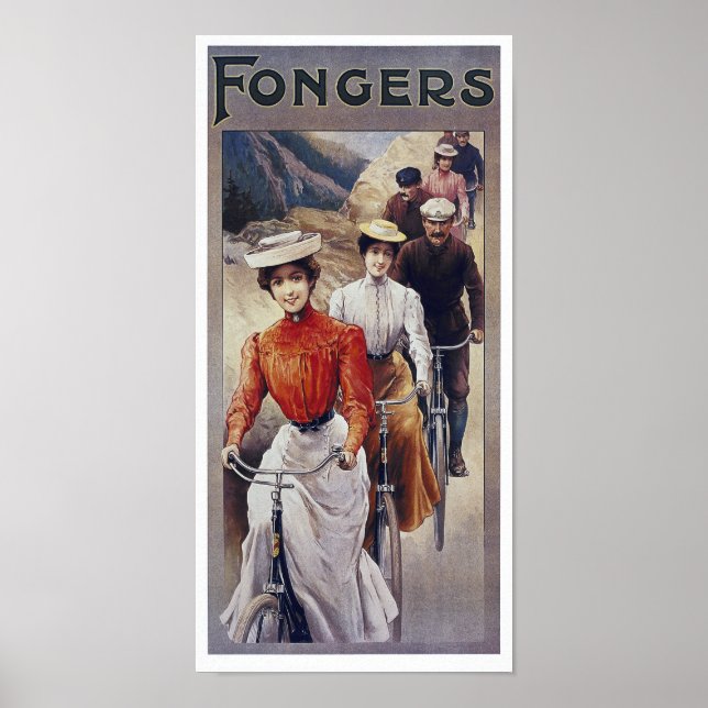 Poster/Print: Vintage Bicycle Ad - Fongers Cycles Poster (Front)