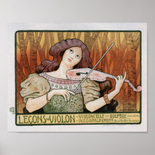 Poster Print: Violin Lessons by Paul Berthon