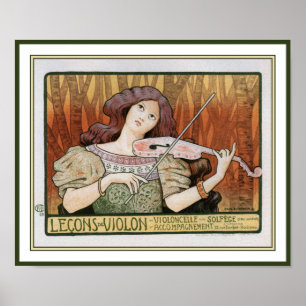 Poster Print: Violin Lessons by Paul Berthon