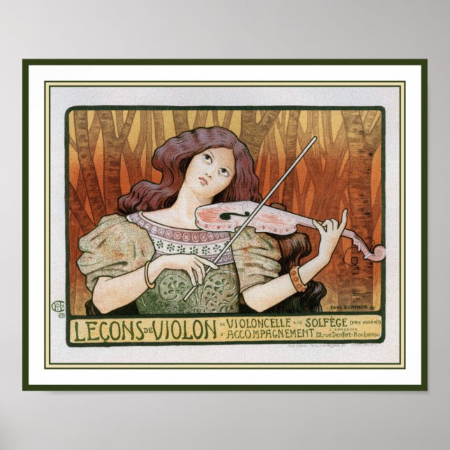 Poster Print: Violin Lessons by Paul Berthon (Front)