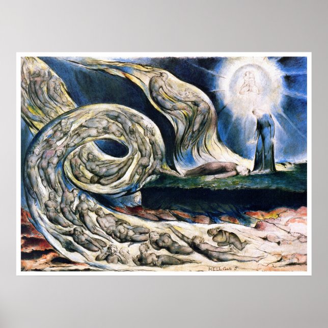 Poster Print: "Whirlwind of Lovers" by W. Blake (Front)