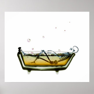 Poster/Print X-Ray Skeleton Bath Original Negative Poster