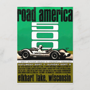 Poster ,Race America 500, Elkhart Lake Invitation