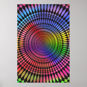 Poster: Rainbow Vertigo: Psychedelic Abstract Poster