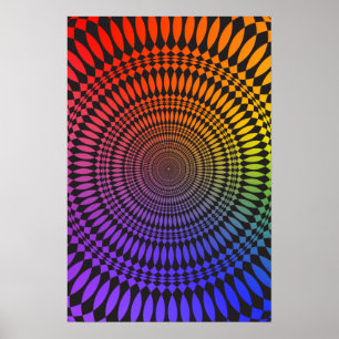 Poster: Rainbow Vertigo: Psychedelic Abstract Poster