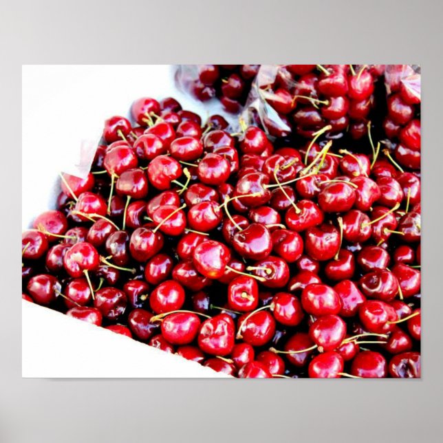 Poster red cherries photography california art (Front)