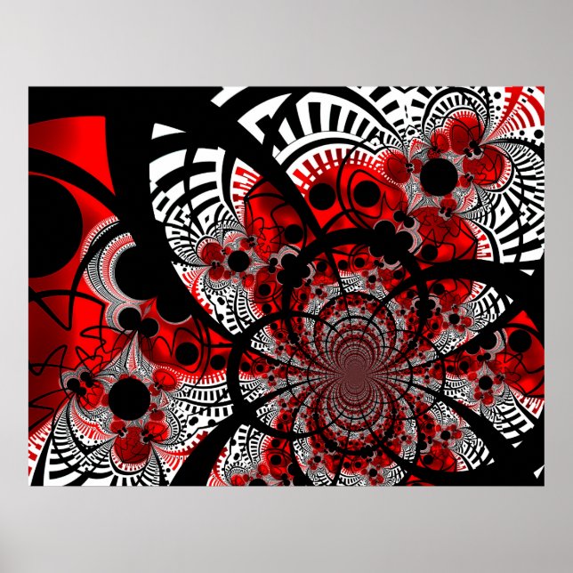Poster Red Ventra Twist Abstract Art (Front)