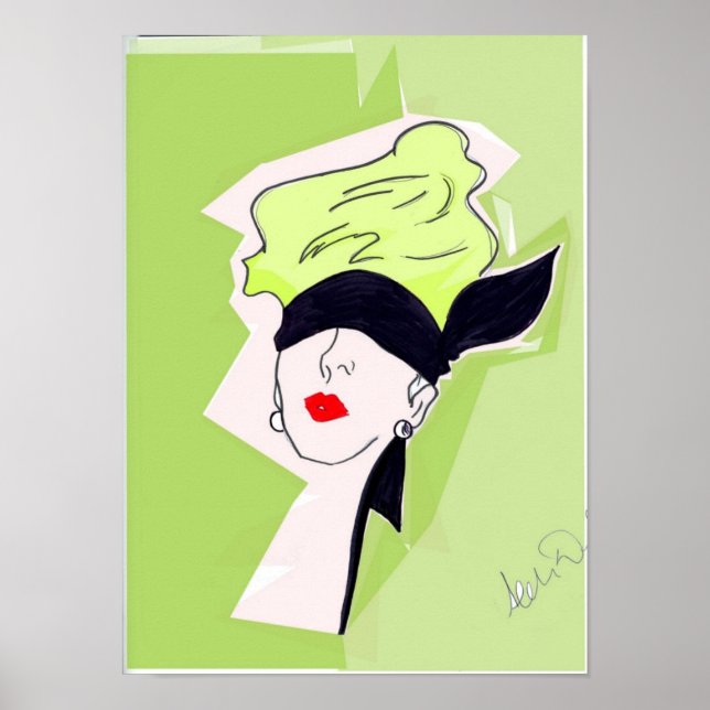 Poster Rene Gruau Inspired Illustration (Front)