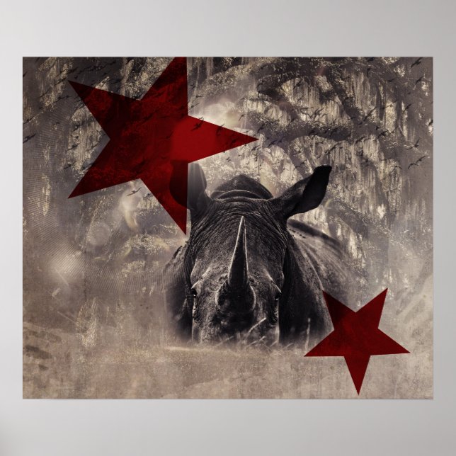 Poster rhino watercolor (Front)