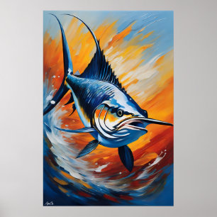 Poster   Sailfish   Oil Painting Style 