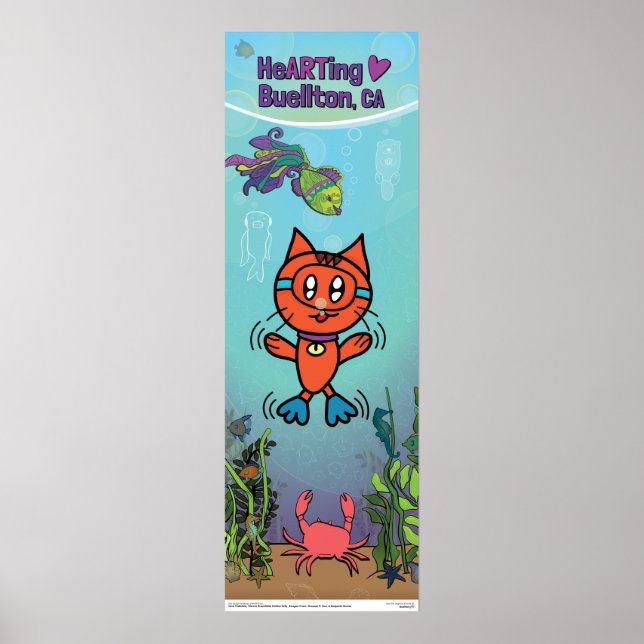 Poster - Scuba Cat - Buellton.Art  (Front)