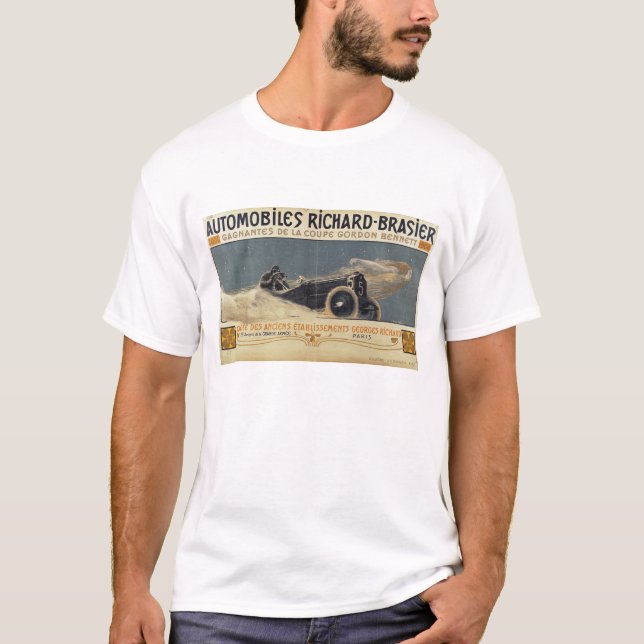 Poster showing Automobiles Richard-Brasier winning T-Shirt (Front)
