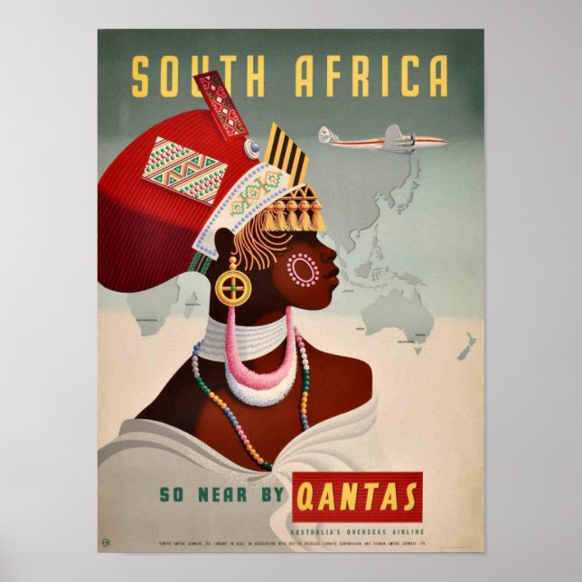 Poster - South Africa By Qantas (Front)