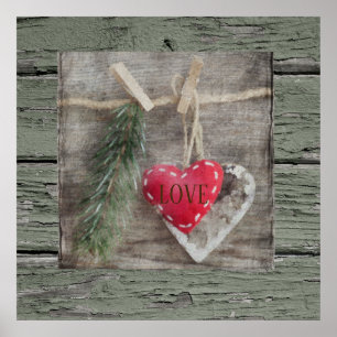 Poster Square LOVE Rustic Style