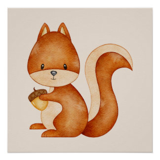 Poster Squirrel - decoration baby bedroom