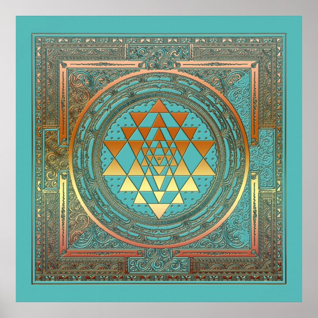 Poster SriYantra Yoga Meditation Symbol Holy India (Front)