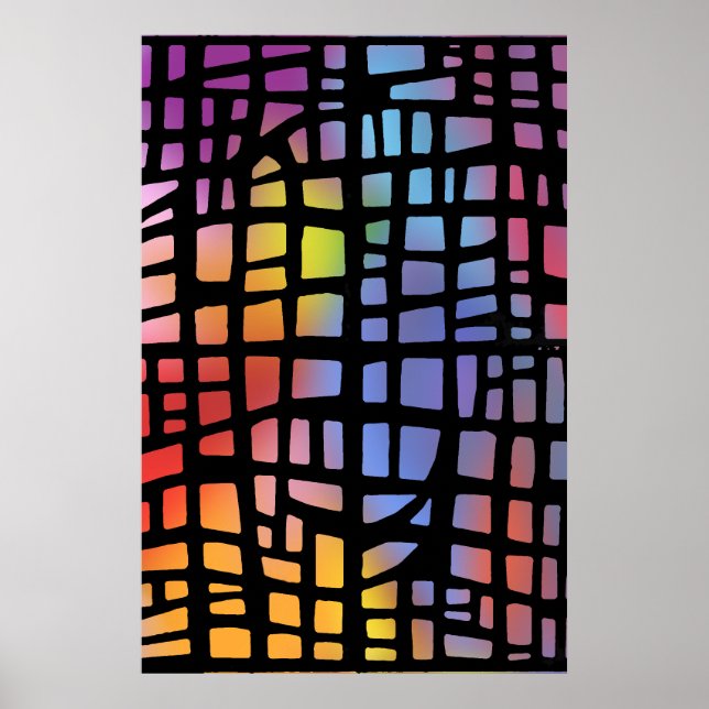 Poster: Stained Glass: Inside View: Vector Drawing Poster (Front)