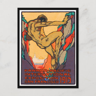 Poster Stamp Opening the PPIE, 1915 Postcard