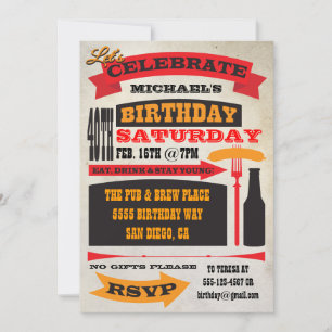 Poster Style 40th Birthday Celebration Invitations