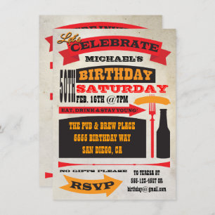Poster Style 50th Birthday Celebration Invitation