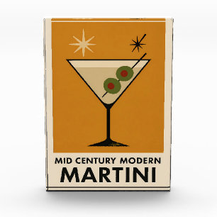 Poster Style Mid Century Modern Martini Photo Block