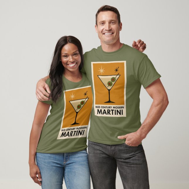 Poster Style Mid Century Modern Martini T-Shirt (Unisex)