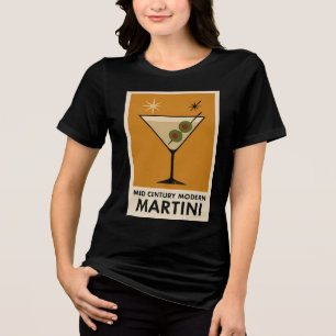 Poster Style Mid Century Modern Martini Tri-Blend Shirt