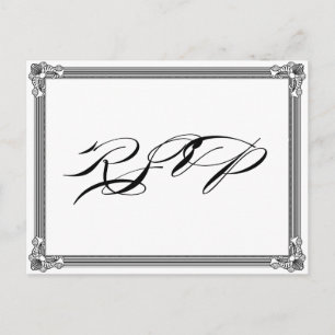 Poster Style Red & Black DIY RSVP postcard