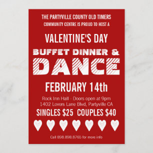 Poster Style Valentine's Day Dance Party Invitation
