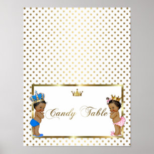 poster table sign candy table,white,gold,8.5x11