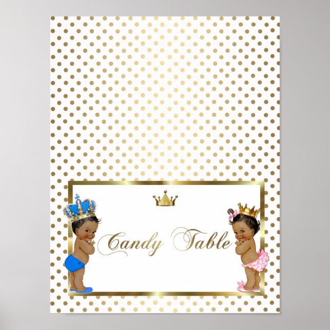 poster table sign candy table,white,gold,8.5x11 (Front)