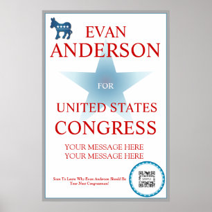 Poster Template Democrat Donkey