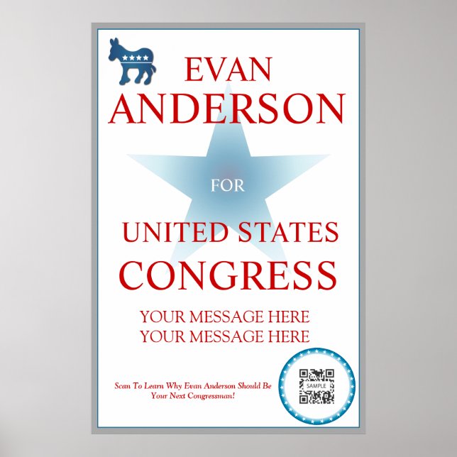 Poster Template Democrat Donkey (Front)