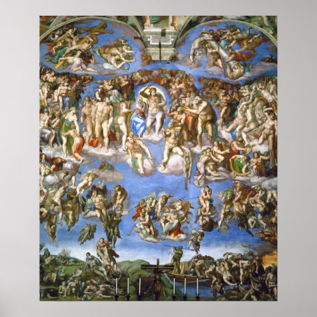 Poster The Last Judgment Fresco by Michelangelo (Front)
