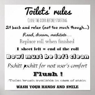 Poster Toilets' rules